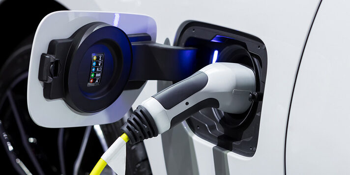 Electric Car Charging Station. Hybrid Car Electric Charger Stati