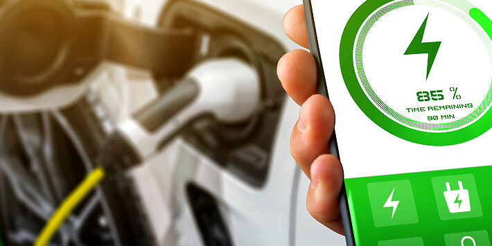 Ev Charging Station For Electric Car With Mobile App Display Cha