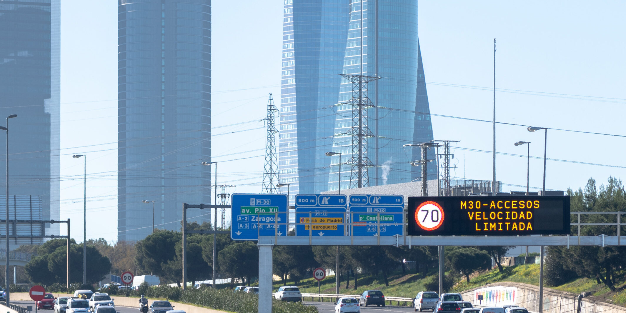 2019-01-02. Highway A1, Madrid, Spain. Traffic In Madrid In The